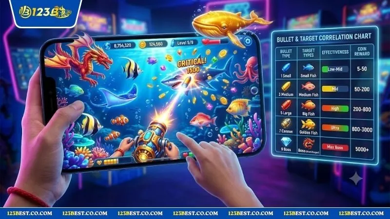 Bảng chiến lược phân loại vũ khí và mục tiêu trong game bắn cá đổi thưởng chuyên nghiệp