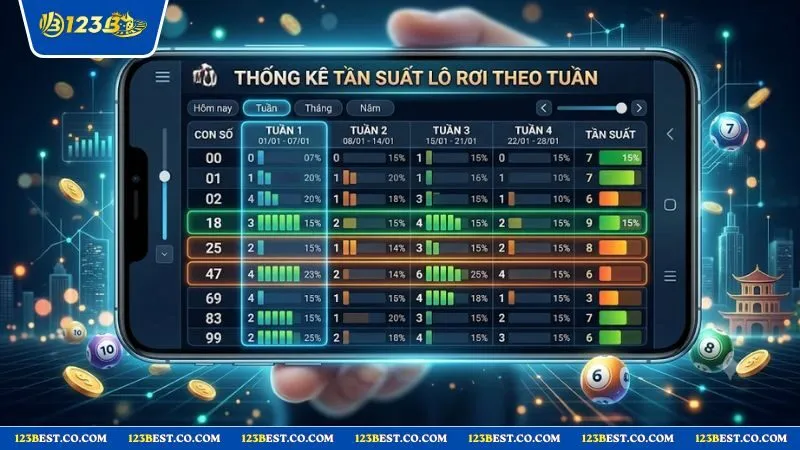 Bảng thống kê chu kỳ cầu chạy đều hỗ trợ người chơi thực hiện cách bắt lô rơi theo tuần chuẩn xác