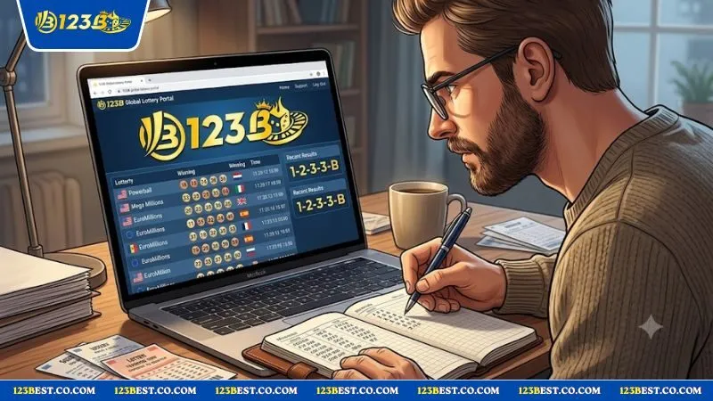 Người chơi đang nghiên cứu bảng kết quả xổ số để tìm cách bắt lô rơi theo tuần hiệu quả