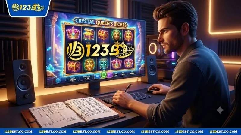 Người chơi đang phân tích các con số trên màn hình để tìm cách chọn slot có tỷ lệ trả thưởng cao hiệu quả nhất