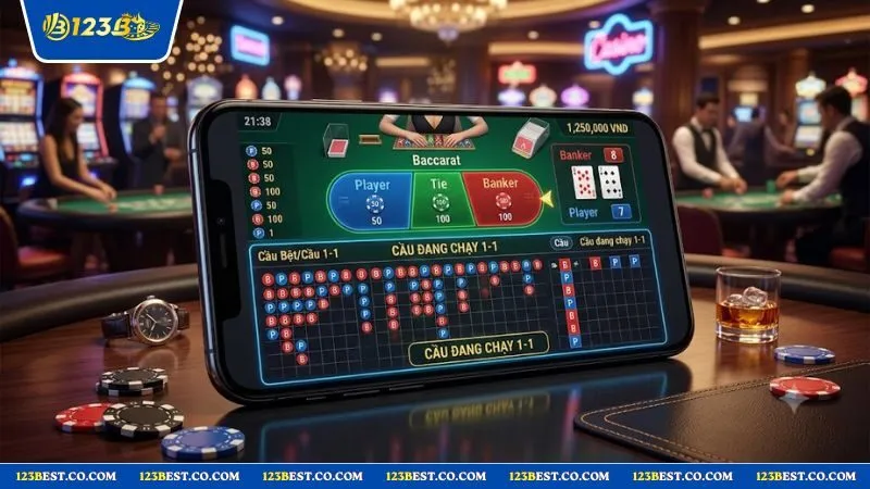 Bảng thống kê kết quả các ván bài Baccarat minh họa cho độ dài thường thấy của cầu 1-1 trong baccarat là gì