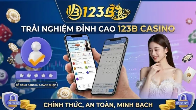 Người dùng trải nghiệm dịch vụ cá cược tại 123B trên thiết bị di động thông minh